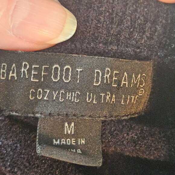 Barefoot Dreams CozyChic Ultra Lite Cropped Mock Neck Sweater Medium Black - Picture 9 of 11